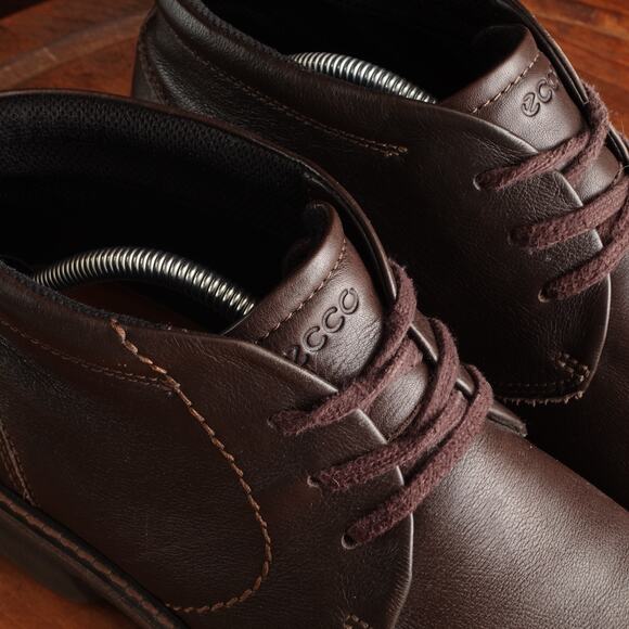 Ecco Boots Mens SZ EU 44 US 10-10.5 Brown Turn GTX Leather Chukka Ankle Comfort main image 6